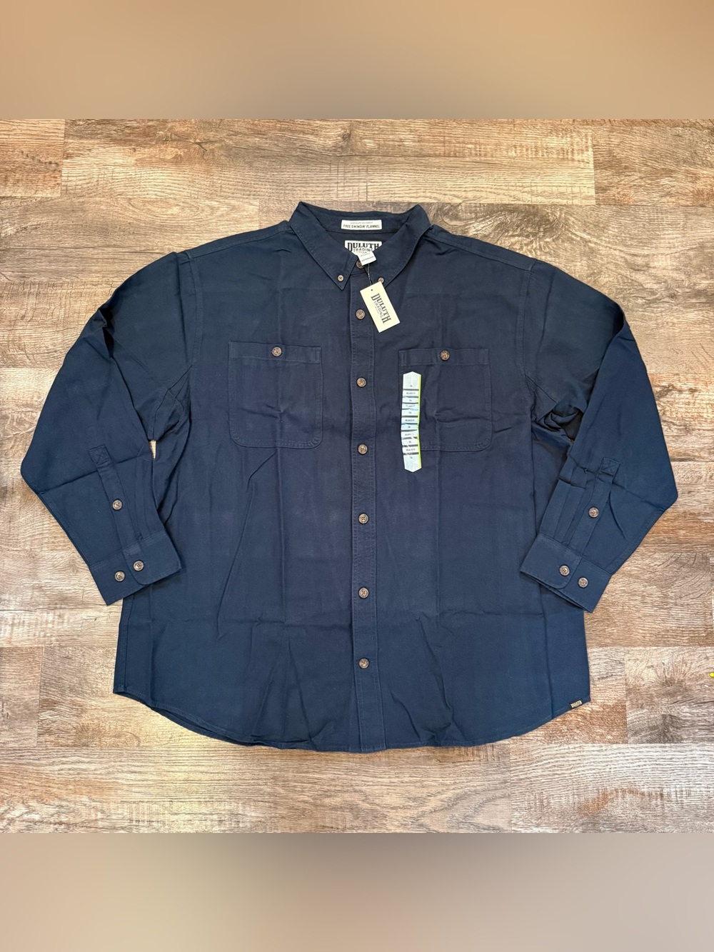 NWT Duluth Trading Company Navy Blue Men’s Free Swingin’ Flannel XXL Relaxed Fit